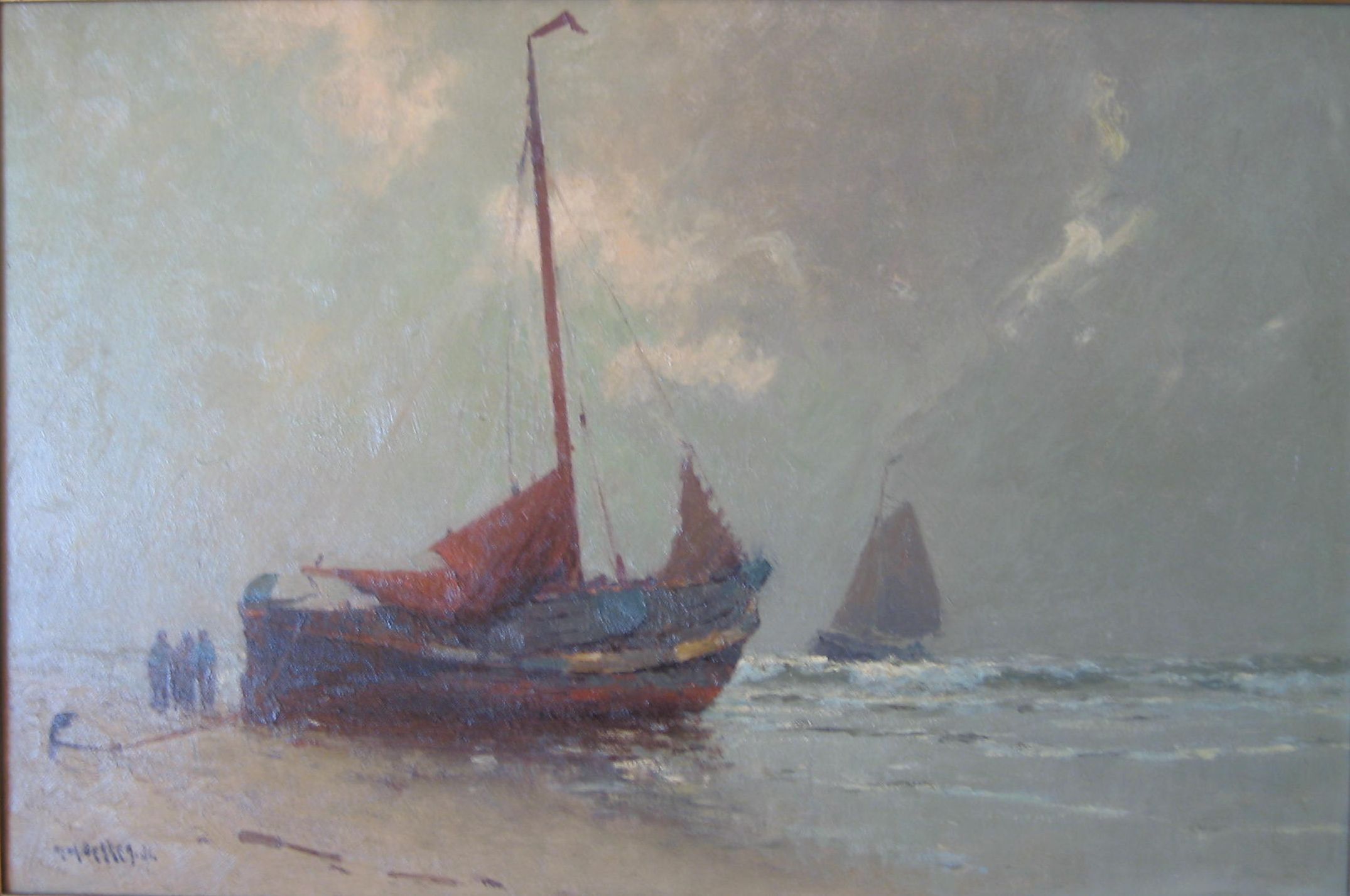 ”Bomschuit-op-het-strand” ”schilderij